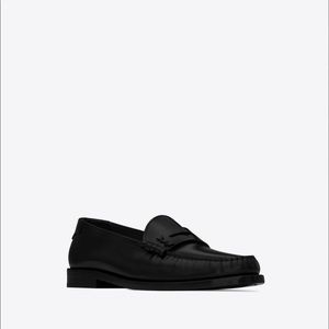 Saint Laurent / YSL LE LOAFER MONOGRAM PENNY SLIPPERS IN SMOOTH LEATHER